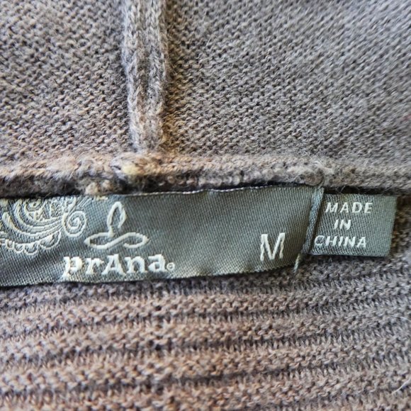 Prana Daria Cocoon Knit Hoodie Sweater Organic Cotton Merino Wool Blend Truffle - Picture 5 of 6